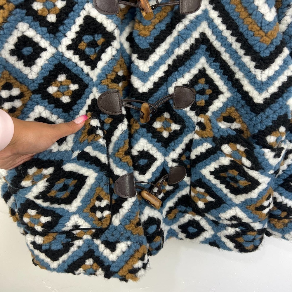 Zara Crochet Lapel Collar Toggle Chunky Oversized Jacket Womens Size: XS - Picture 3 of 9